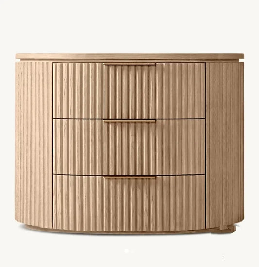 Engraved Wood Nightstand