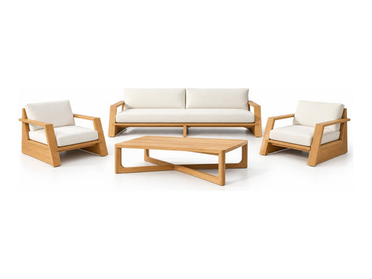 Railay Terrace Set: Railay sofa, 2 Railay chairs and XLine coffee table