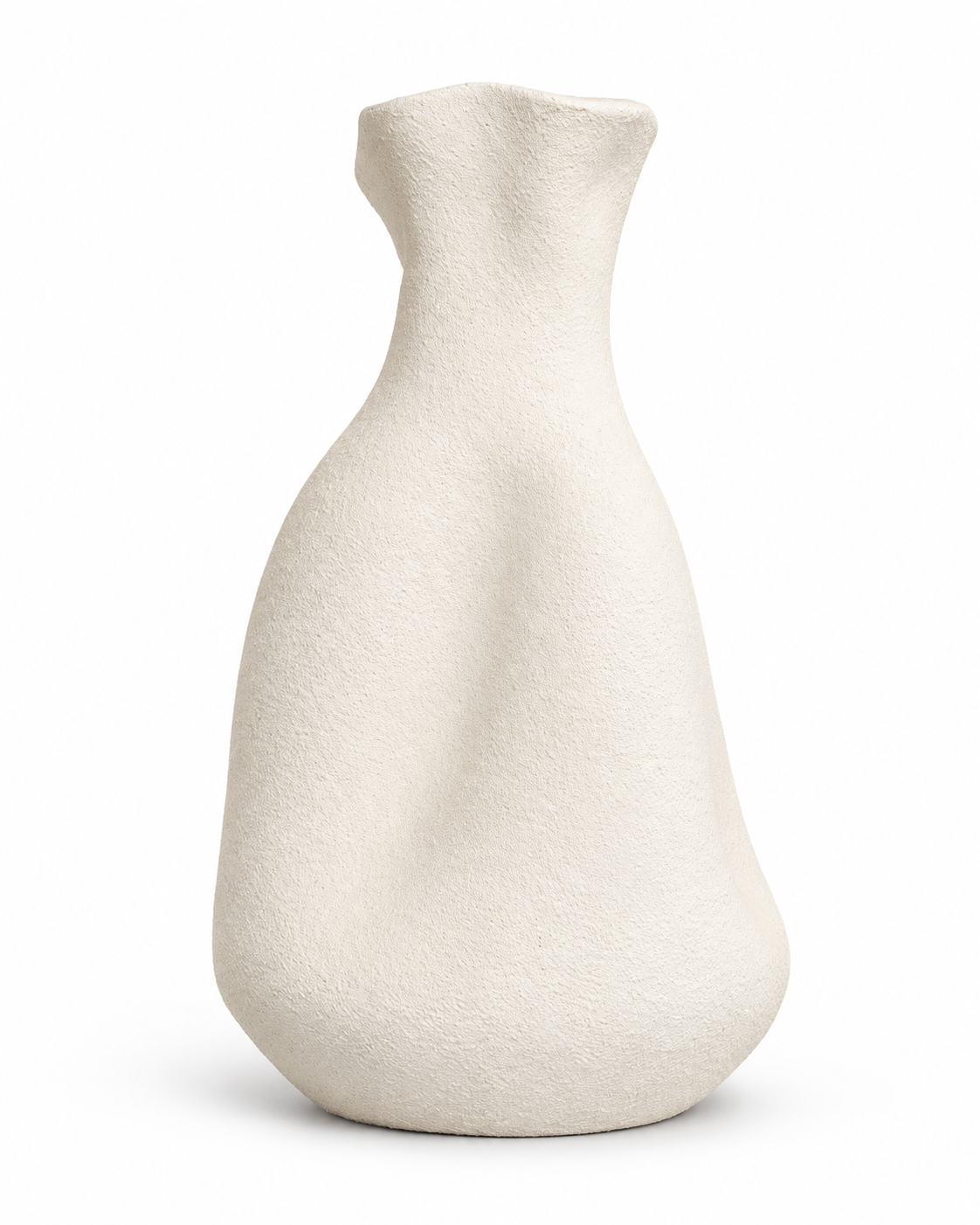 Terra Muse pottery vase in Ivory, matte textured finish