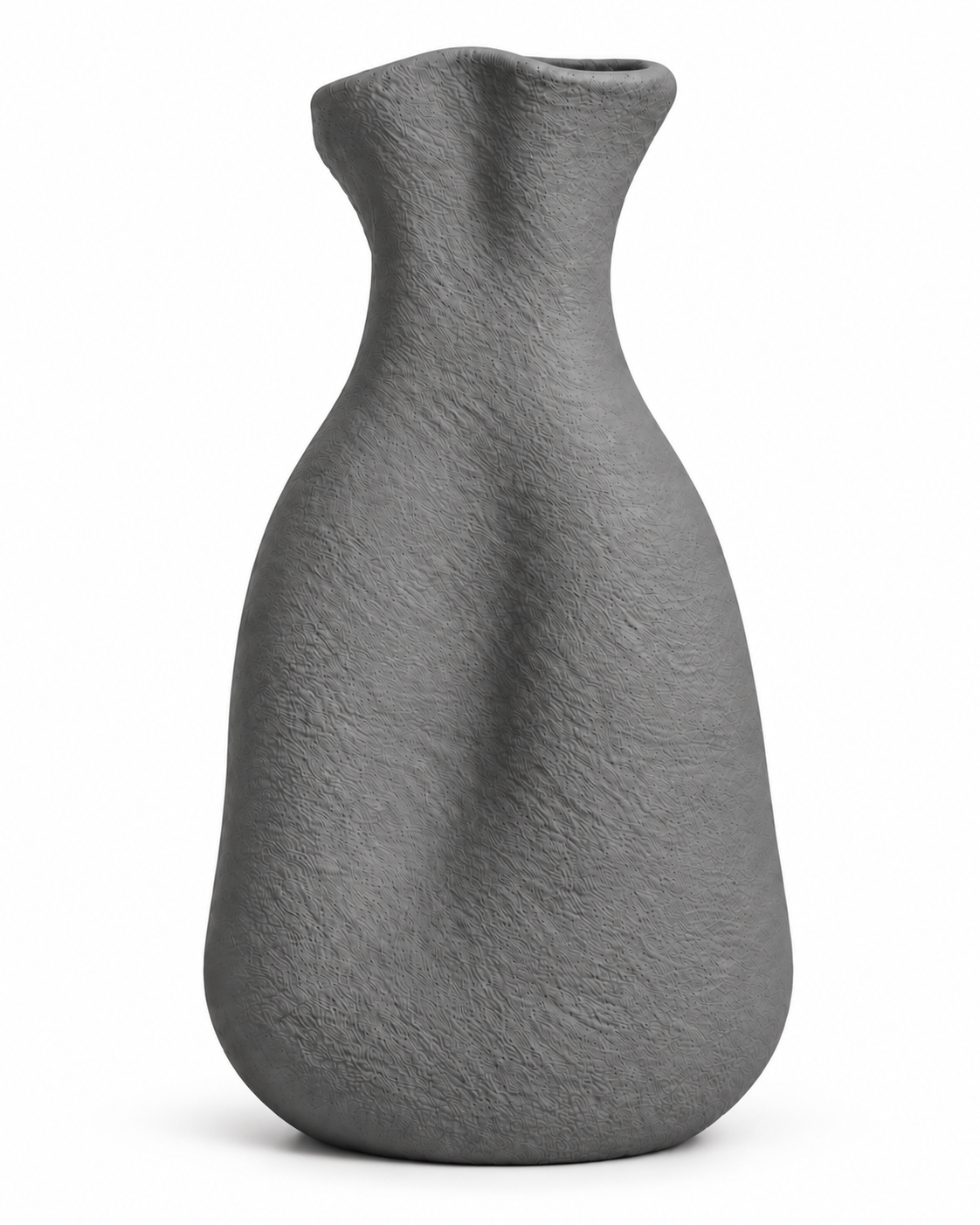 Terra Muse pottery vase in Charcoal Grey, matte textured finish