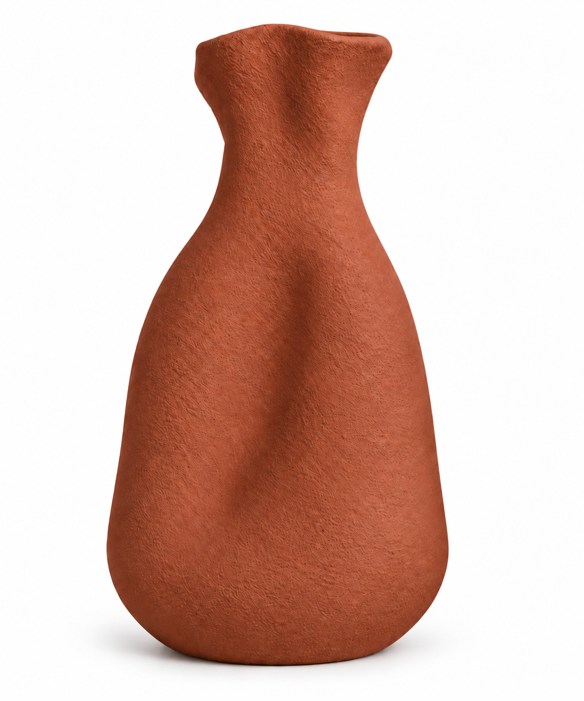 Terra Muse pottery vase in Terracotta, matte textured finish