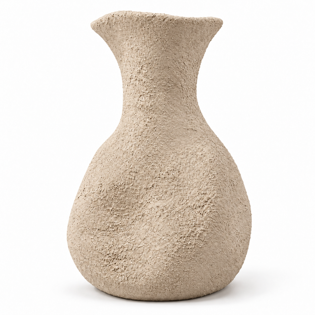 Forma pottery vase in Light Beige, coarse matte texture