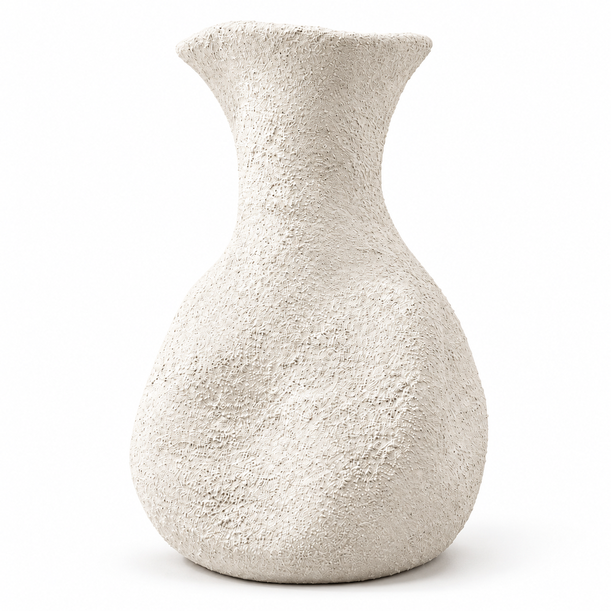 Forma pottery vase in Ivory, coarse matte texture