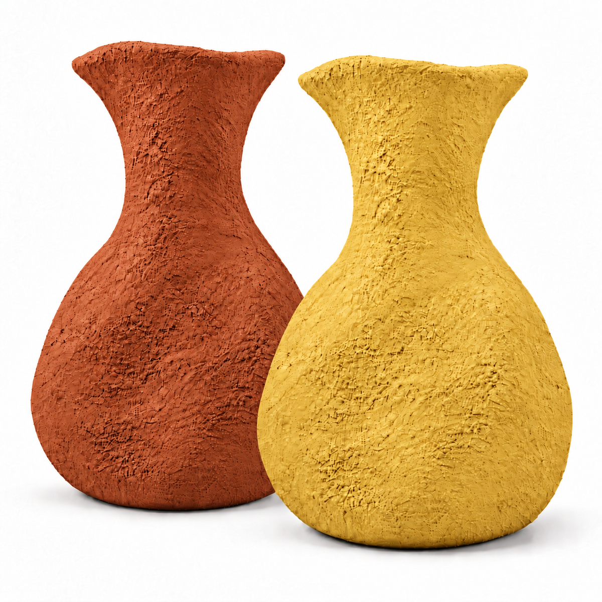 Forma Vase Bundle in Terracotta and Mustard Yellow pottery
