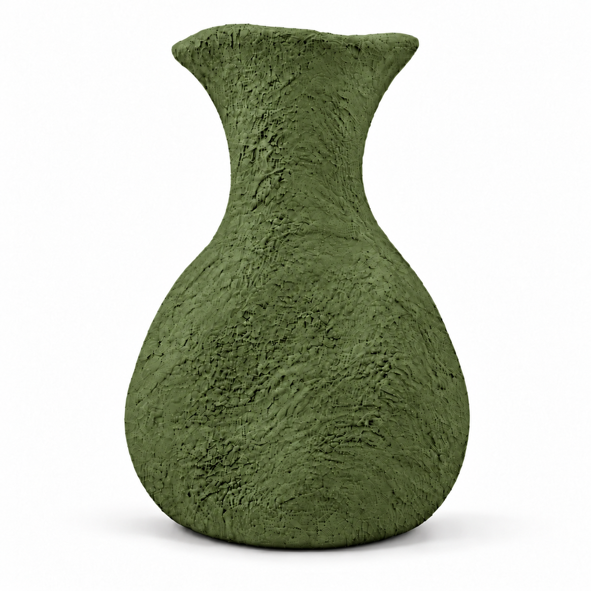 Forma pottery vase in Moss Green, coarse matte texture