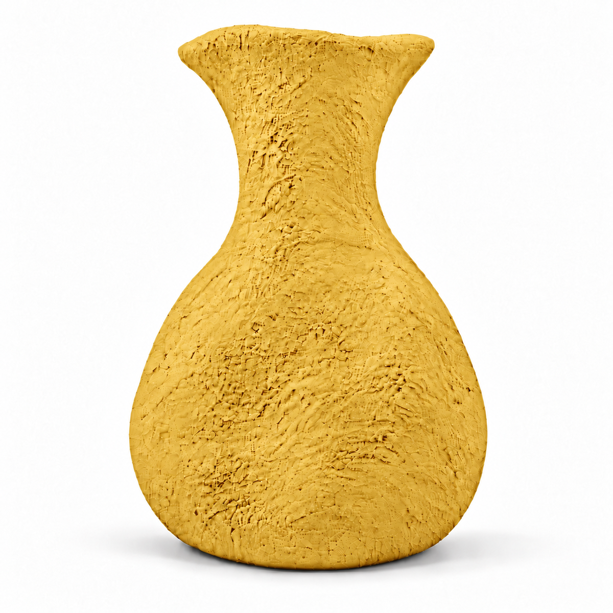 Forma pottery vase in Mustard Yellow, coarse matte texture