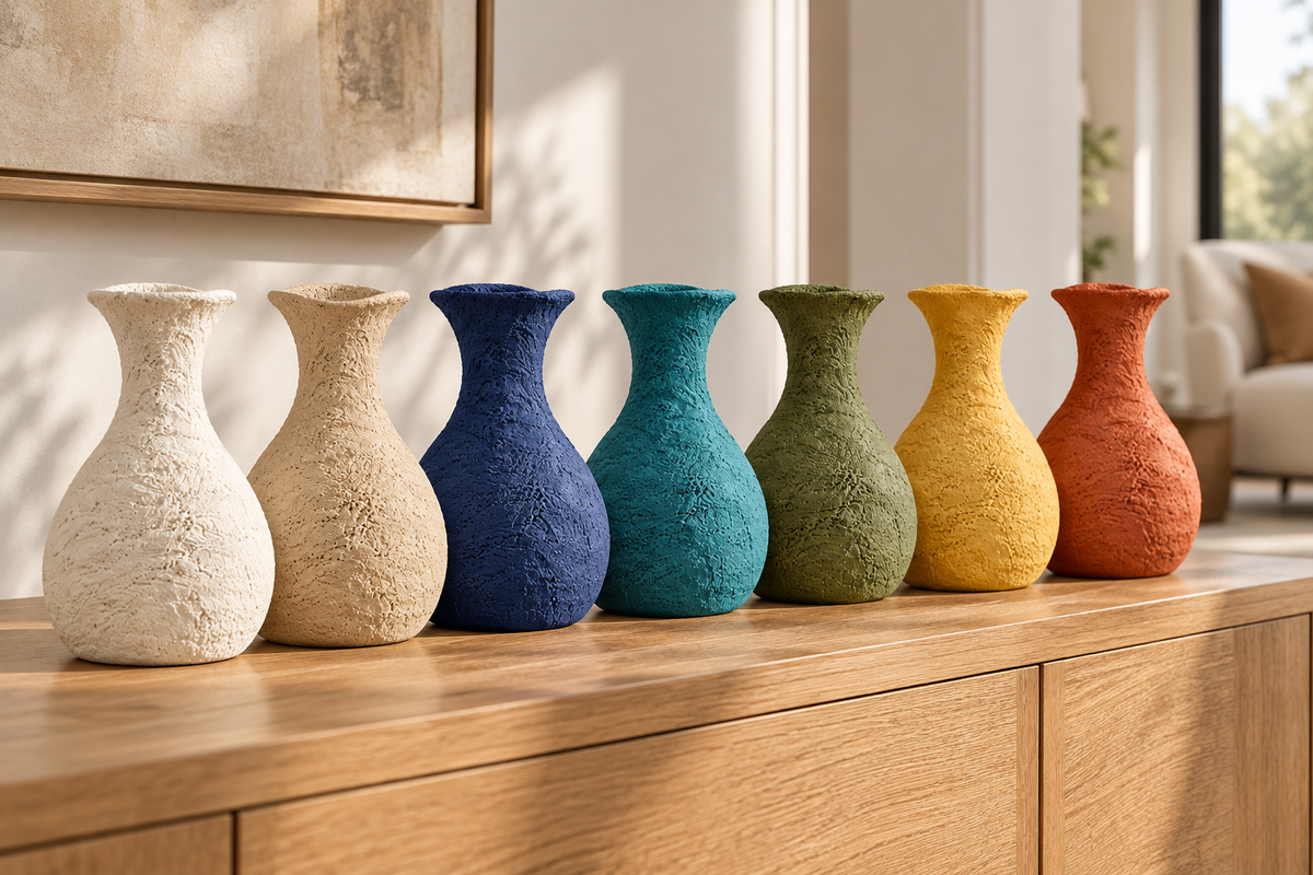 Forma pottery vases styled in a living space