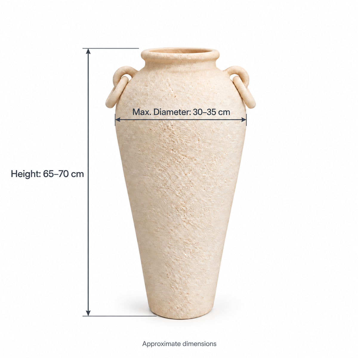 Oria Floor Vase, matte textured pottery