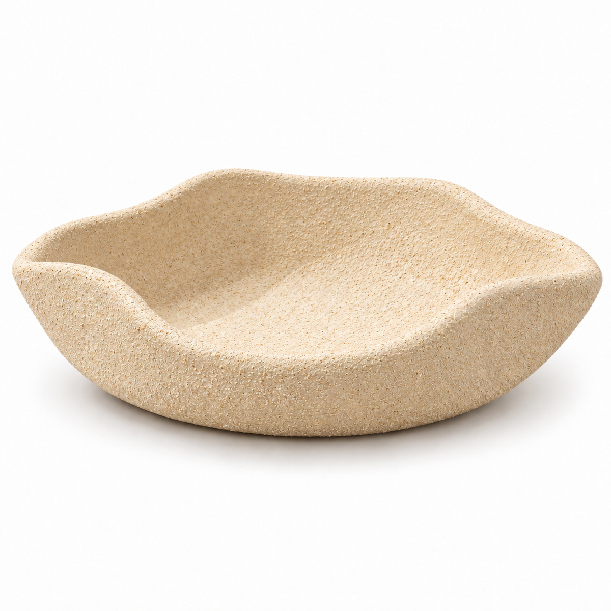Organic textured pottery bowl, sand-grain matte texture