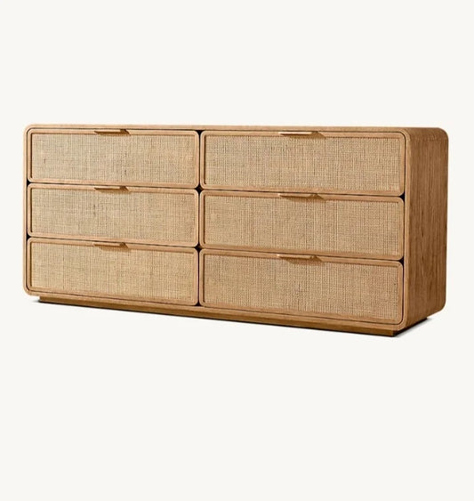 Boho-Chic Cane Dresser