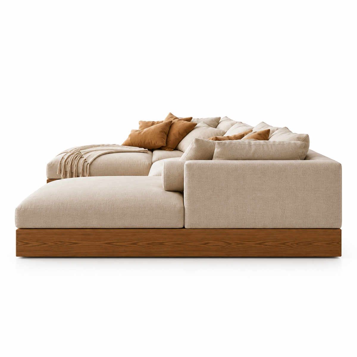 Nara Lounge Sectional Sofa – low silhouette in natural linen
