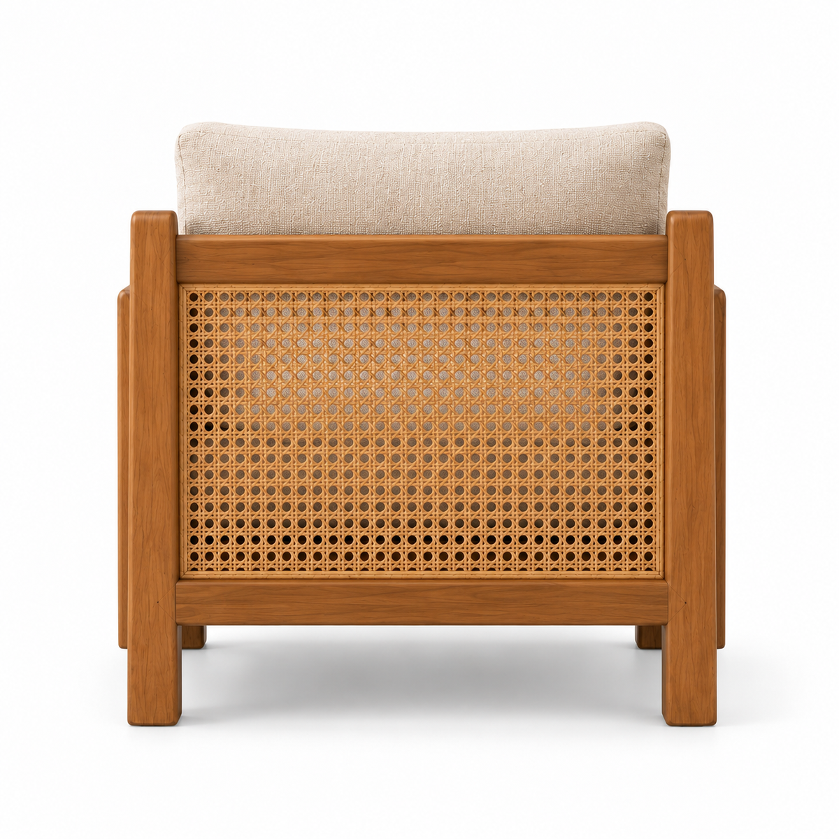 Solas Lounge Chair – woven cane side panel detail