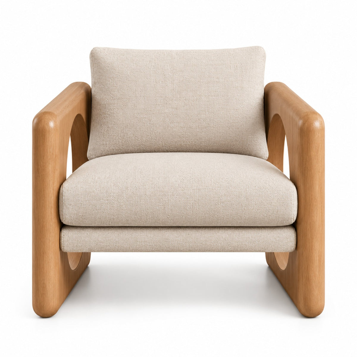 Orbis beech wood lounge chair, front view