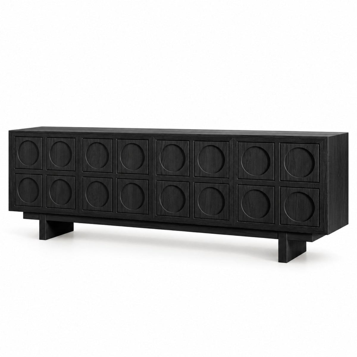 Orbit Sideboard in black wood finish, angled view