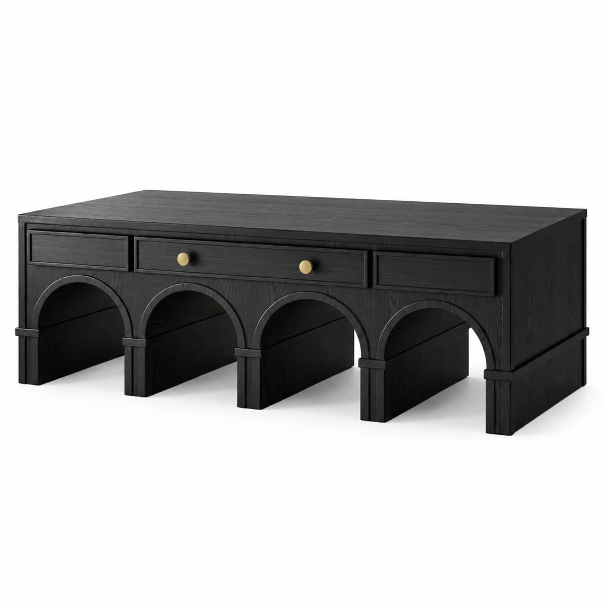Portico Coffee Table black finish angled view
