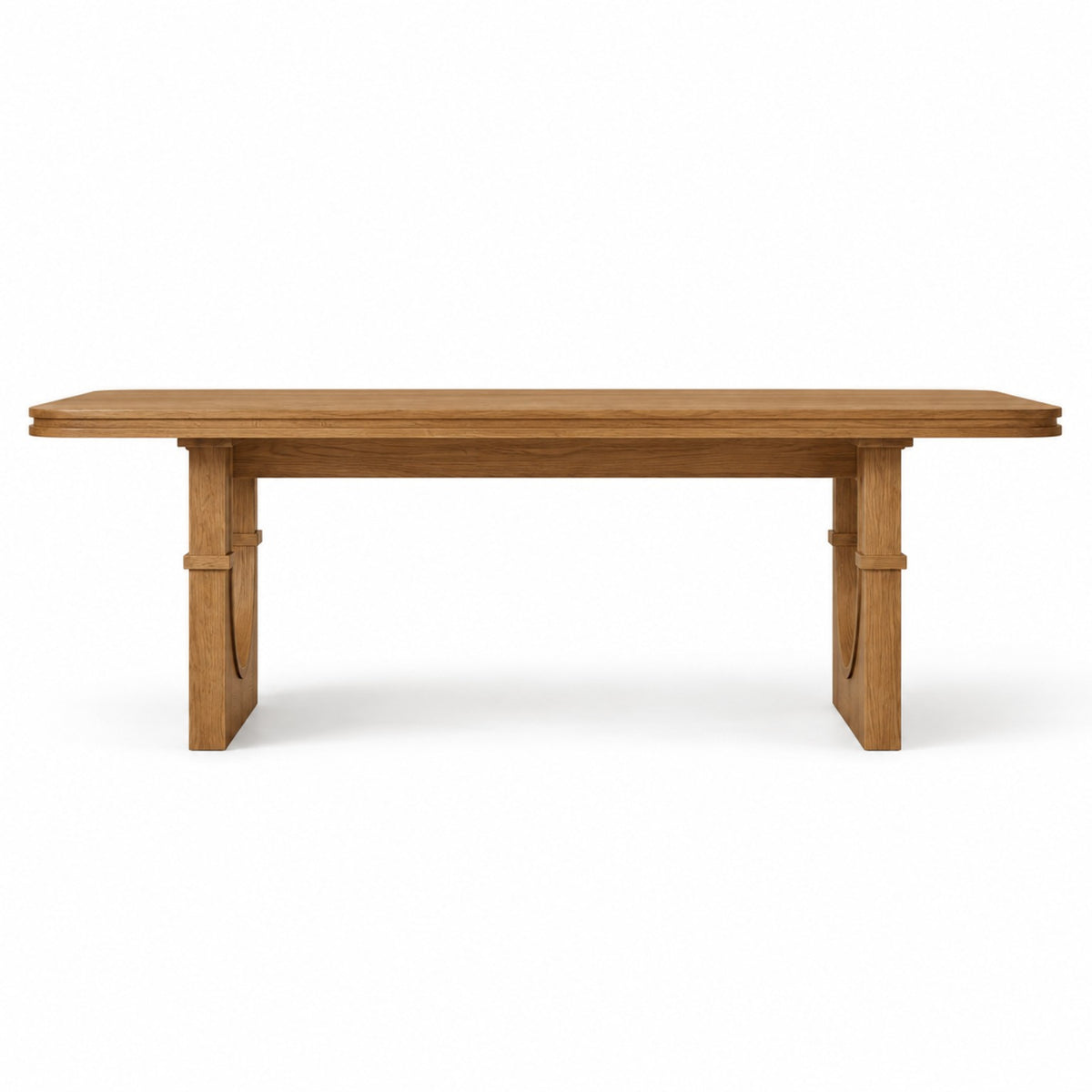 Portico Dining Table full-length view in oak veneer
