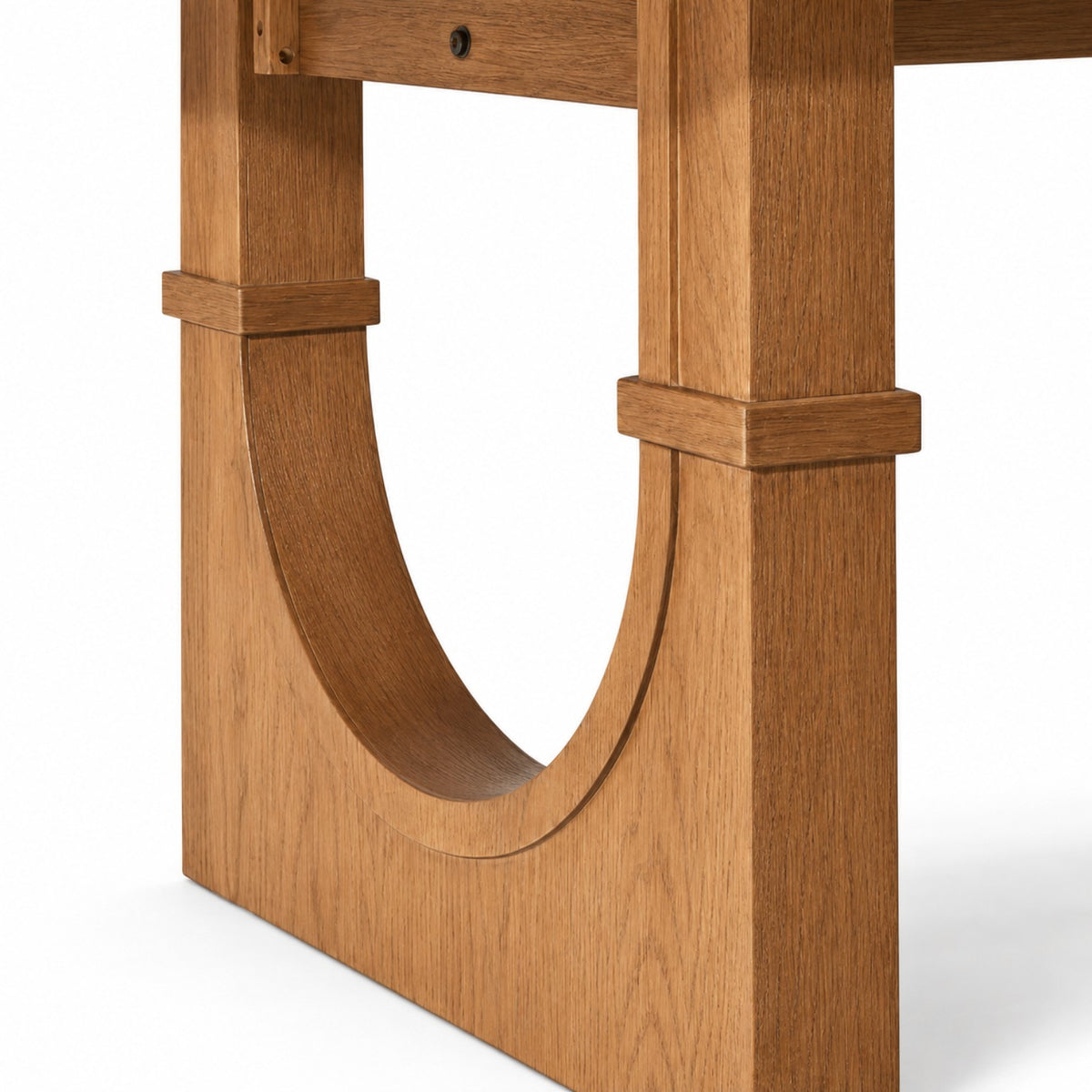 Portico Dining Table sculptural curved base construction detail